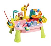 Generico Tabla de agua para niños con jirafa de agua para correr - Outdoor & Indoor Sensory Activity Play Sink Toy with Fishing Game & 17 Accessories - Educational Pretend Play Toys for 1-5 Years