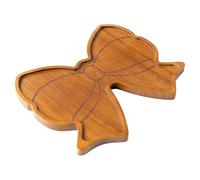 Generico Tabla de cortar para embutidos - Tabla para embutidos con pajarita 33 x 26,7 cm, grano de madera de acacia | para alimentos rellenable Coquette con húmedo, con lazos rellenables para
