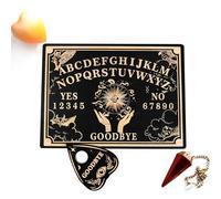 Generico Tabla de péndulo de madera - Madera 30x22x0,3 cm | Tabla de radiestesia y adivinación 12 Pulgadas Tavóla Ouija Grabada | Herramienta de Guía Espiritual Alfabeto | Meditación Trabajo en