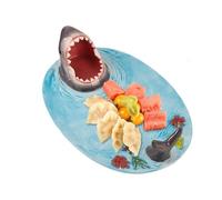 Genérico Tabla de Sushi de Tiburón - Decoración De Fiesta Divertida De Cerámica Con Tiburón,Bandeja para Aperitivos,Para Postres Ensaladas Tartas Buffet Fiestas y Ocasiones Diarias