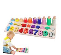 Genérico Tabla Matemática para - 30,5 X 13 X 7,5 Cm, Conjunto Educativo de Madera Natural, Bloques De Clasificación por Reconocimiento de Color | Suministros De Clase De Estilo, Materiales De