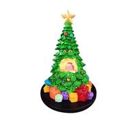 Genérico Table Christmas Tree, Light-Up Holiday Figurine for Festive Ambiance, Santa Claus Inside with Illuminated Display, Decorative Piece for Dining Room Counter Fireplace Winter Party, 9.8 Inches