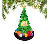 Genérico Table Christmas Tree, Light Up Holiday Figurine with Santa Claus Inside, Festive Mini Tree Decoration for Dining Room, Counter, Fireplace Mantel, Winter Party, and Seasonal Home Displays