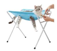 Genérico Table De Toilettage Pour Animaux - 60x40x31cm / 1260g, Hamac De Toilettage 8 Trous Avec Contention, Station Anti-Morsure Pour Coupe Des Griffes Et Bain Chat Petit Chien