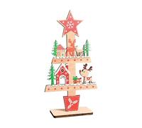 Genérico Table Decor - Reindeer Wooden Tabletop Sign, Festive Desk Ornamentation, Resilient Wood Construction, Stable Base Display Feature, Seasonal Accent Decors, Ideal for Home Adornment