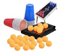 Genérico Table Mat Set - Features A 180x60cm Waterproof PVC Layout with 24 Cups and 24 Pong Balls For Instant Drinking Game Setup | Portable Party Entertainment Supplies