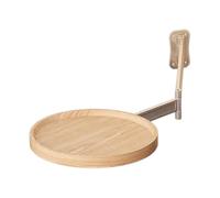 Genérico Table Murale Rabattable Ronde - Bois Et D'Aluminium Bureau Pliante Pivotante 180° | Tables De Café Gain De Place, Bar Murale Pour Maison, Cuisine, Salon Et Salle À Manger