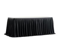 Genérico Table Skirt - 6ft/9ft/14ft Wedding Desk Skirts | Black Pleated Ruffle Table Skirt | Halloween Party Decorations for Wedding Birthday Banquet Buffet Christmas