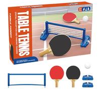 Genérico Table Tennis Game - 11.22 Inch Mini Portable Board | Desktop Tennis Game Set - Compact Interactive Pìng Pong Games with Net Rackets and Ball for Home Travel School or Party Fun