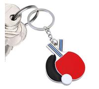 Genérico Table Tennis Keychain - Sports Bag Ornament Pendant, Mini Racket Design, Lightweight Metal Charm | Pong Key Holder For Families, Friends, Backpack, Keys