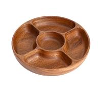 Genérico Table Tray - Wood, 11.81x1.77in Wood Tray 5-Compartment | Serving Platter For Snacks, Charcuterie And Desserts, Table TrayS For Kitchen, Living Room, Picnic, Party And Outdoor Use