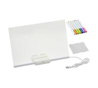 Generico Tableau Lumineux LED pour 19x31cm - Ardoise À Dessin Effaçable, Matériel Éducatif D'Écriture, Outil Portable pour Tout-Petits, École, Maison Et Voyage