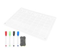 Genérico Tablero Acrílico Transparente Magnético Pizarra Multiusos para Notas y Mensajes Pizarra Borrable para Oficina y Estudiantes Calendario Mensual Decorativo