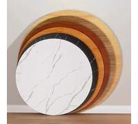 Genérico Tablero De Mesa De Café, Superficie De Mesas De Comedor Redonda 40 50 60 70 80 90cm, Placa De Repuesto De Madera para Cocina Comedor(White Stone Vein,80cm/31.5in)