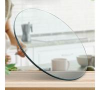 Genérico Tablero De Mesa De Cristal Templado, Panel Vidrio Transparente, Superficie De Mesa Redonda De 6mm Grosor, Placa De Protección De Repuesto Alta Dureza(60cm(23.62in))