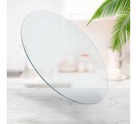 Genérico Tablero De Mesa De Vidrio Templado Transparente De 8mm De Grosor, Superficie De Mesa Redondo 80cm para Mesas De Comedor Café Auxiliares(65cm(25.59in))