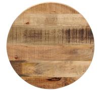 Genérico Tablero de Mesa Redondo Madera Maciza Mango Rugosa Ø 60x1,5 cm,Mobiliario,Accesorios para mesas,Tableros para mesas-370006