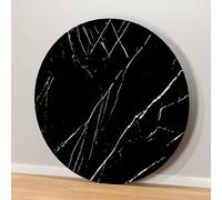 Genérico Tablero Redondo De Madera De Mesa, Superficie De Mesa De 40/50/60/70/80/90/100cm para Cenar, Cubierta Protectora para Mesas De Café Y Comedor De Patio(Black,50cm/19.68in)