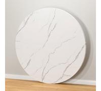 Genérico Tablero Redondo De Madera De Mesa, Superficie De Mesa De 40/50/60/70/80/90/100cm para Cenar, Cubierta Protectora para Mesas De Café Y Comedor De Patio(White,100cm/39.37in)