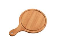 Genérico Tablero redondo de madera for Pizza con bandeja for hornear a mano, plato corte piedra, utensilios cocina for pasteles(12 inch)