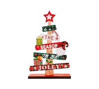 Genérico Tabletop Alphabet Christmas Tree - Compact Wooden Holiday Decor, Miniature Tree for Festival Celebration, Party Table Ornament | Home Office Desk Seasonal Display Decoration