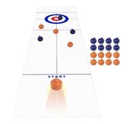 Genérico Tabletop Curling - Indoor Shuffleboard Game, Multifunctional Mini Sports Mat with Sturdy Smooth Glide Rollers, Portable Roll Up, Ideal for Workplace Breakroom Team Building