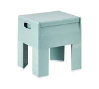 Genérico Taburete Bajo Creativo, Otomana Pequeña Cuadrada con Espacio De Almacenamiento, Mesita De Noche Sencilla con Patas Extraíbles para Dormitorio, Fácil Montaje,Azul