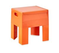 Genérico Taburete Bajo Creativo, Otomana Pequeña Cuadrada con Espacio De Almacenamiento, Mesita De Noche Sencilla con Patas Extraíbles para Dormitorio, Fácil Montaje,Naranja