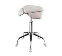 Genérico Taburete con Ruedas, ergonómico, hidráulico, con elevación a Gas, for peluquería, salón de Belleza, Laboratorio, masajes dentales, Oficina y hogar.(White)