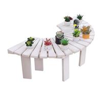 Genérico Taburete de jardín Exterior, Banco Envolvente para árbol, Soporte para Plantas, Maceta, Banco para Patio o terraza, Resistente a la Intemperie, Silla de Descanso con Listones (blan