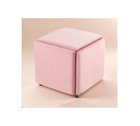 Genérico Taburete de sofá 5 en 1, otomana apilable en Forma de Cubo, Taburete Cuadrado for sofá, Taburete de tocador, reposapiés móvil for Sala de Estar y Dormitorio.(Pink,45x45cm)