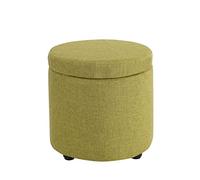 Genérico Taburete otomano Taburete otomano Taburete Redondo Taburete de Lino y algodón Taburete de tocador Otomano con Almacenamiento Taburete otomano para el Dormitorio Taburetes para Sala