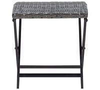 Genérico Taburete Plegable ratán sintético Gris,Otomanas de exterior-45773