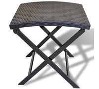 Genérico Taburete Plegable ratán sintético Negro,Otomanas de exterior-41788