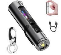 Genérico Taclites Mini - The Ultimate Everyday Micro Tool, Linterna Táctica Recargable LED Magnética Superbrillante, Alto Flujo Luminoso con 3 Niveles de Brillo, Para acampada y senderismo (Negro)