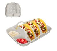 Genérico Taco Plates Dividers - Silicone Tacos Shells Holder Tray for Cook, Reusable Bar with Snacks Serving Plate, Cooking Tools for Home Kitchen Picnic Camping Barbecue Party Supplies, 9 Inches