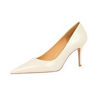 Genérico Tacones De Punta Puntiaguda para Mujer, Cómodos Zapatos De Vestir con Punta Cerrada, Tacones De Aguja Sin Cordones De 3 Pulgadas, Zapatos De Fiesta, Graduación Y Trabajo