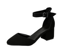 Genérico Tacones Mujer Pies Anchos Sandalias Verano Comodas Zapatos de Tacones de Negocios Fashion Puntiagudos Ladies Zapatos para Mujeres Sandalías Alta Singles Sandalias Sandalia (Black,41)