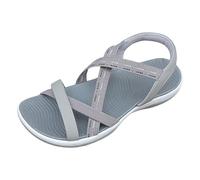 Genérico Tacones Sandalias deportivas con correa transpirable para mujer, ligeras y acolchadas, planas e informales. Sandalias Hispanitas (Grey, 39)