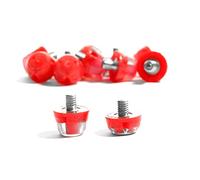 Genérico Tacos de Goma para Botas de fútbol-14X Tacos de fútbol de Recambio con 2X Llaves Incluídas (Rojo Translúcido)