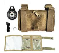 Genérico Tactical Forearm Map Case with Waterproof Micro Compass & Clear Window - Adjustable Arm Sleeve Navigation Pouch for Outdoor, Hiking(Brown+Compass)