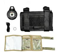 Genérico Tactical Forearm Map Case with Waterproof Micro Compass & Clear Window - Adjustable Arm Sleeve Navigation Pouch for Outdoor, Hiking(Black+Compass)