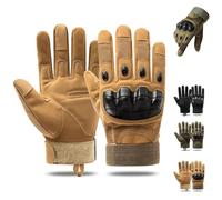 Genérico Tactical Full Finger Gloves, Non-Slip Gloves with Touchscreen, Breathable, Fully for Outdoor Sports, Motorcycle Riding (Brown,X-Large)