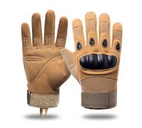 Genérico Tactical Full Finger Gloves with Soft Rubber Knuckle Protection, Breathable Touchscreen Airsoft Gloves for Men, Non-Slip Grip for Motorcycle Riding, Shooting & Hiking (Yellow)