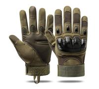 Genérico Tactical Gloves for Men, Tactical Full Finger Glove with Soft Knuckle Protection, Breathable Touchscreen Glove with Non-Slip Palm Padding for Motorcycling Riding (Green)