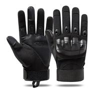 Genérico Tactical Gloves with Soft Knuckle Protection, Indestructible Tactical Gloves for Men, High Sensitivity Touch Screen Training Glove for Outdoor Sports, Riding and Training (Full -Black,M)