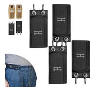 Genérico Tactical Metal Hook Elastic Belt, No Buckle Elastic Belt with Quick-Release Hook, Hidden Closure for Work & EDC (2 Pairs Black)