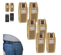 Genérico Tactical Metal Hook Elastic Belt, No Buckle Elastic Belt with Quick-Release Hook, Hidden Closure for Work & EDC (3 Pairs Khaki)