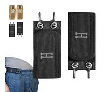 Genérico Tactical Metal Hook Elastic Belt, No Buckle Elastic Belt with Quick-Release Hook, Hidden Closure for Work & EDC (Black)