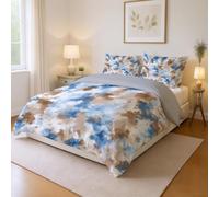 Genérico Tacto Suave Diseño Marrón Azul Parure de Lit Conciso Camuflaje Tie-Dye Lavable a Máquina Microfibra para Niños y Adultos Duvet Cover 200 x 200 cm